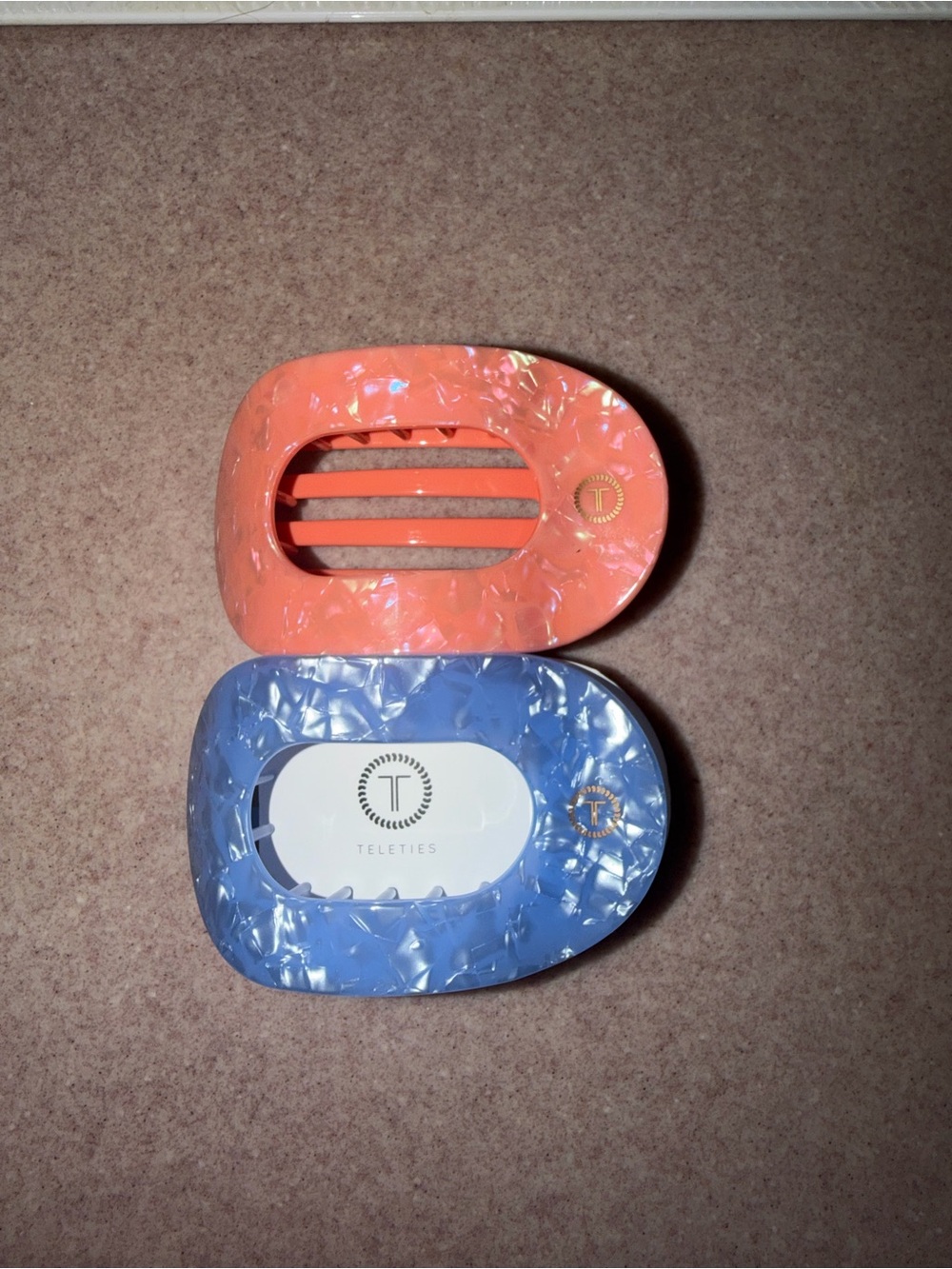 Teleties Marble Hair Clip Set